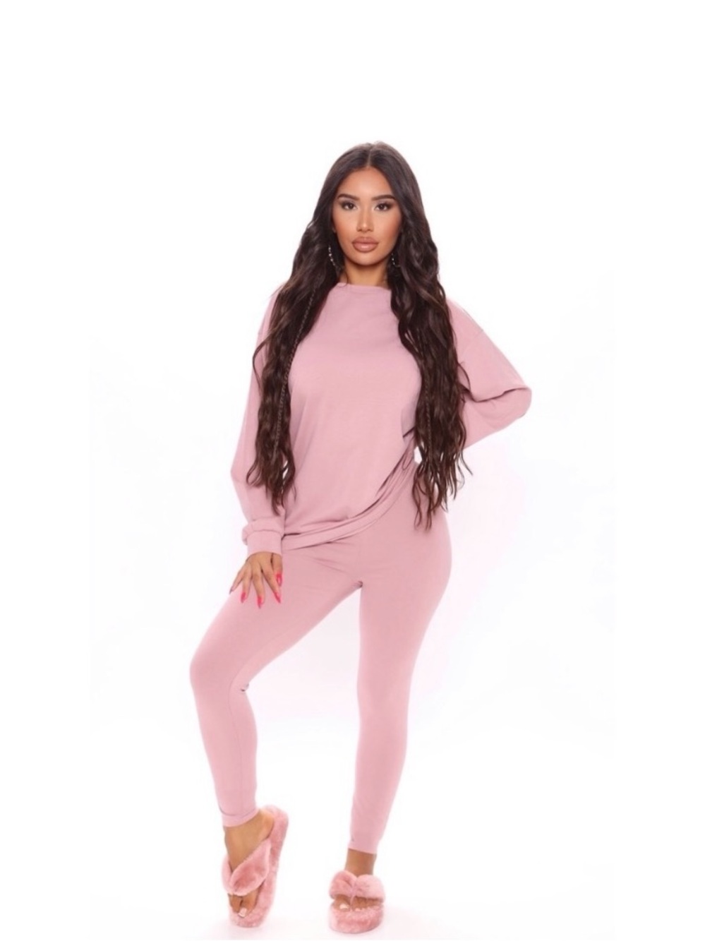 NWT Fashion Nova Mauve leggingset size Medium